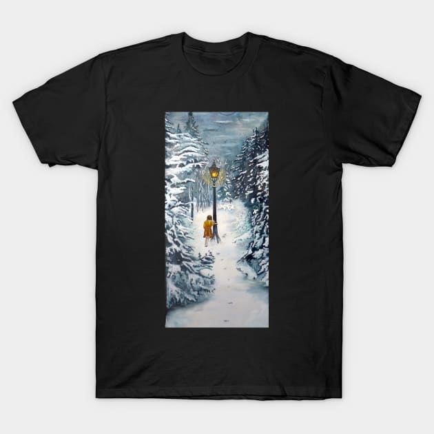 The Lamppost T-Shirt by WormholePaintings